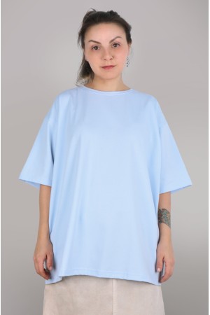 Футболка оверсайз бело-голубая незабудка женская из кулирки supreme