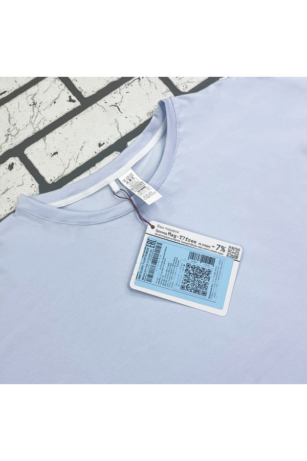 Футболка оверсайз бело-голубая незабудка женская из кулирки supreme   Магазин Толстовок Женские футболки oversize supreme 190-210 гр/м из кулирки