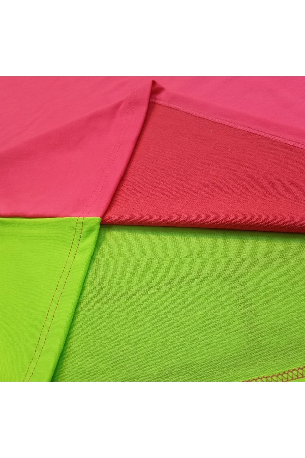 Подростковая Футболка оверсайз с кармашком неон розовый и лайм   Магазин Толстовок Футболки OVERSIZE Подростковые