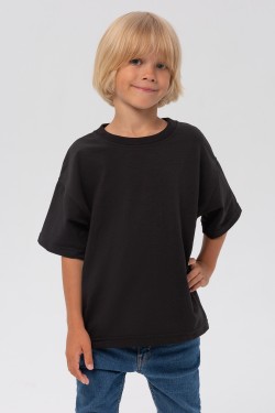 Детская футболка оверсайз черная для деток с 3х лет