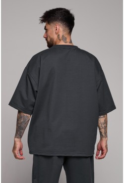 Футболка оверсайз графитовая (темно-серая) мужская