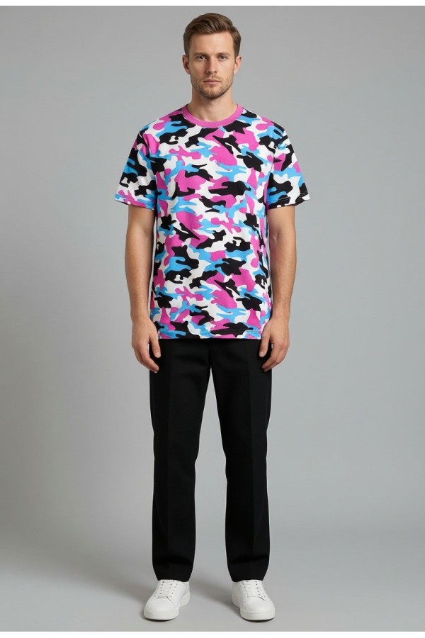 Футболка оверсайз камуфляжная мужская из футера T-shirt oversized camouflage man XS-44-Unisex-(Мужской) Футболка оверсайз камуфляжная мужская из футера