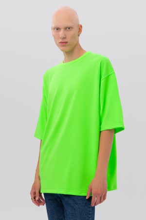 Футболка оверсайз неоновая зеленая мужская