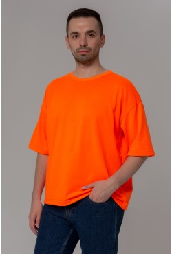 Футболка оверсайз неоновая оранжевая мужская