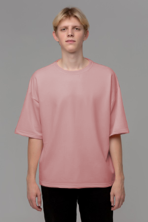 Футболка оверсайз пудровая мужская