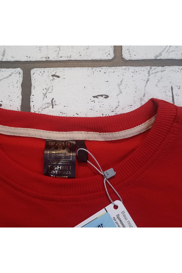 Футболка оверсайз красная мужская из кулирки supreme   Магазин Толстовок Мужские футболки oversize supreme 190-210 гр/м из кулирки