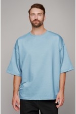  Oversize t-shirt sky blue man XS-44-Unisex-(Мужской)    Футболка оверсайз голубая мужская 