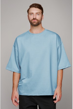 Футболка оверсайз голубая мужская