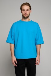 Футболка оверсайз бирюзовая мужская