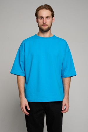 Футболка оверсайз бирюзовая мужская