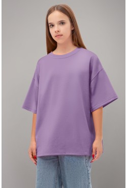 Подростковая Футболка оверсайз лавандовая (сиреневая)