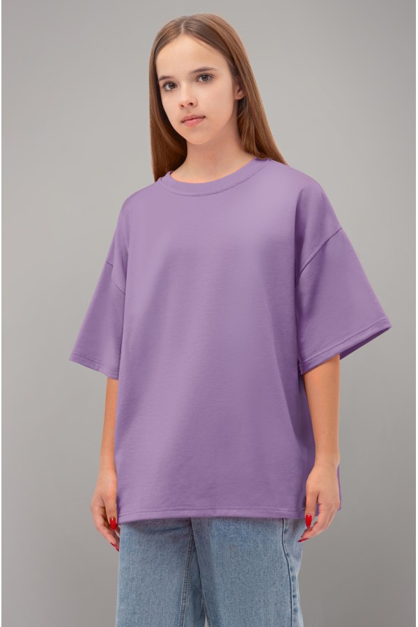  OVERSIZE t-shirt for teenagers lavender S-38-40-Teenage-(Подростковый)    Подростковая Футболка оверсайз лавандовая (сиреневая) 