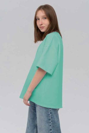  Подростковая Футболка оверсайз мятная