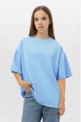 Подростковая футболка оверсайз небесно-голубая