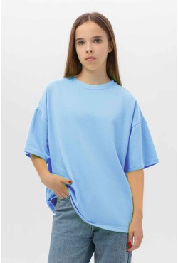 Подростковая футболка оверсайз небесно-голубая
