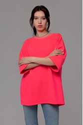 Футболка оверсайз Неон Розовая