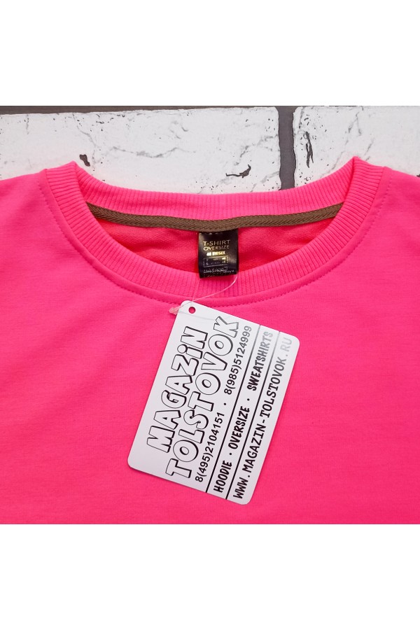 Футболка оверсайз неоновая розовая с принтом Bloom   Магазин Толстовок Футболки OVERSIZE Женские