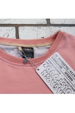 Футболка оверсайз персиковая с карманом и цветочным принтом на спине   Магазин Толстовок Футболки OVERSIZE Женские