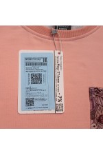 Футболка оверсайз персиковая с карманом и цветочным принтом на спине   Магазин Толстовок Футболки OVERSIZE Женские