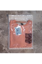 Футболка оверсайз персиковая с карманом и цветочным принтом на спине   Магазин Толстовок Футболки OVERSIZE Женские