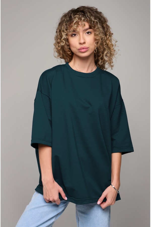  tshirt oversize sea depth woman XS-44-Unisex-(Женский)    Футболка оверсайз морская глубина из футера женская (унисекс) 