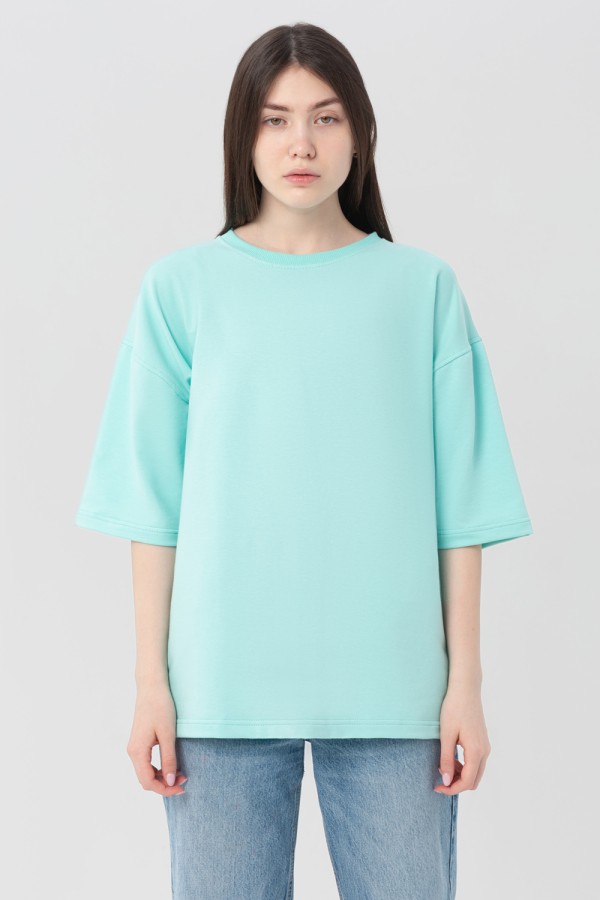  Oversize Tiffany T-shirt S-46-Unisex-(Женский)    Футболка оверсайз Тиффани 