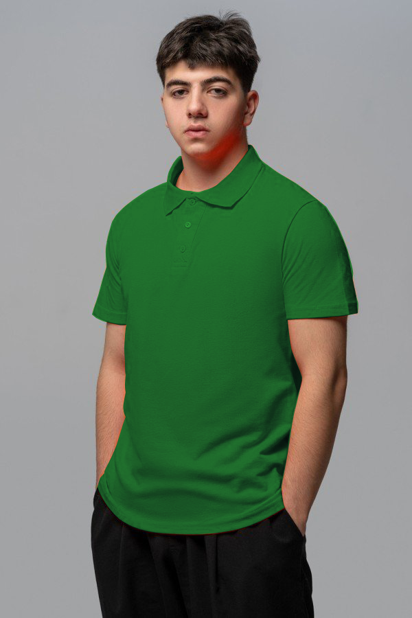  Поло зеленое мужское XS-44-Unisex-(Мужской)    Футболка поло мужское зеленое 