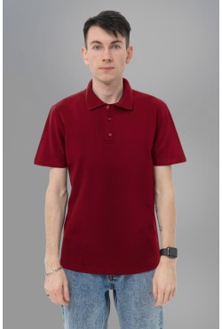 Футболка поло мужское бордовая