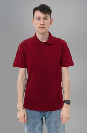 Футболка поло мужское бордовая