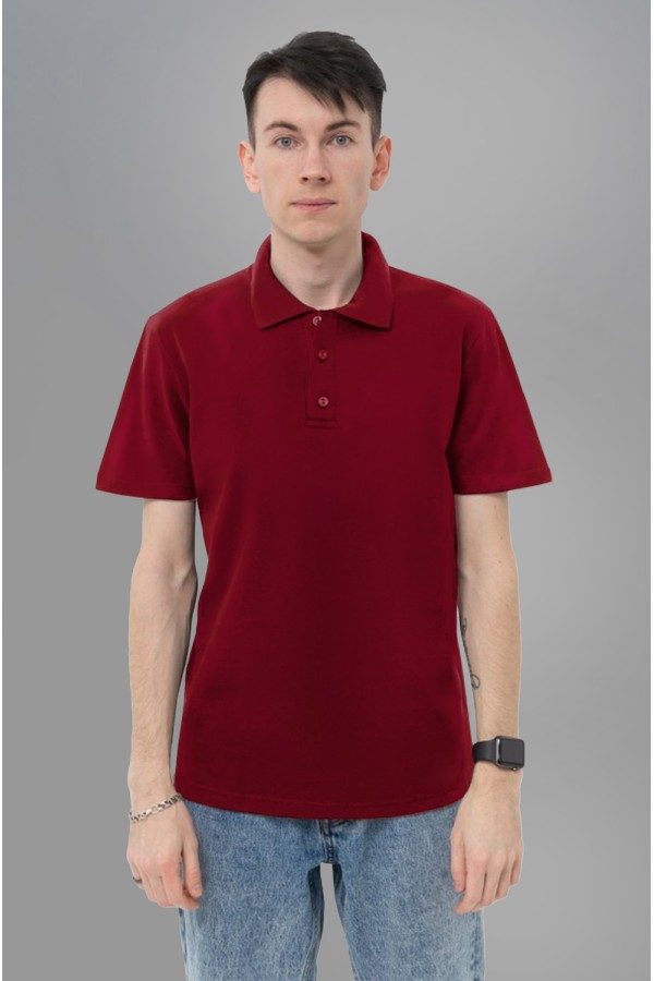  Поло мужское бордовое 4XL-58-Unisex-(Мужской)    Футболка поло мужское бордовая 