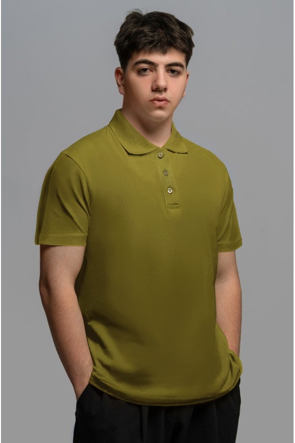  Polo t-shirt man olive khaki XS-44-Unisex-(Мужской)    Футболка поло оливковая (хаки) мужская 