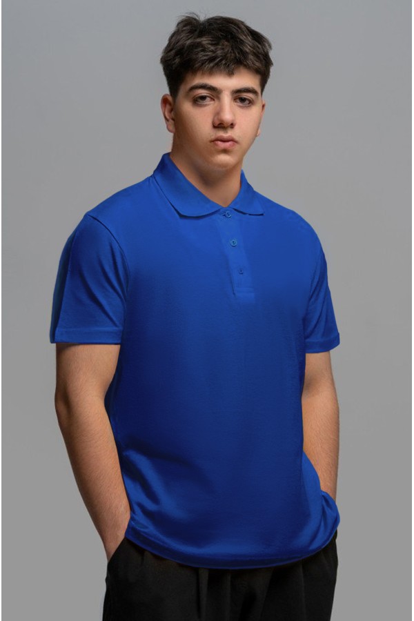  Поло васильковое мужское XS-44-Unisex-(Мужской)    Футболка поло мужская василек 