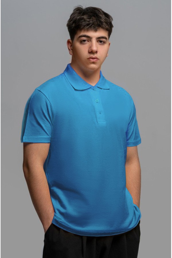  Поло Лазурное мужское 4XL-58-Unisex-(Мужской)    Футболка поло мужское бирюзовое 