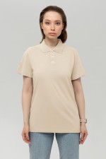 Футболка поло женская молочная (экрю) Polo t-shirt woman milk XS-44-Unisex-(Женский) Футболка поло женская молочная (экрю)