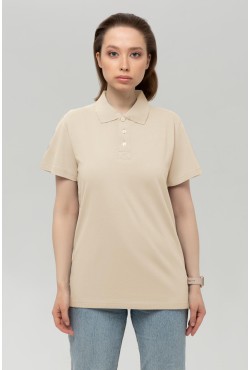 Футболка поло женская молочная (экрю)