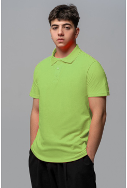 Футболка поло мужская салатовая (лайм)
