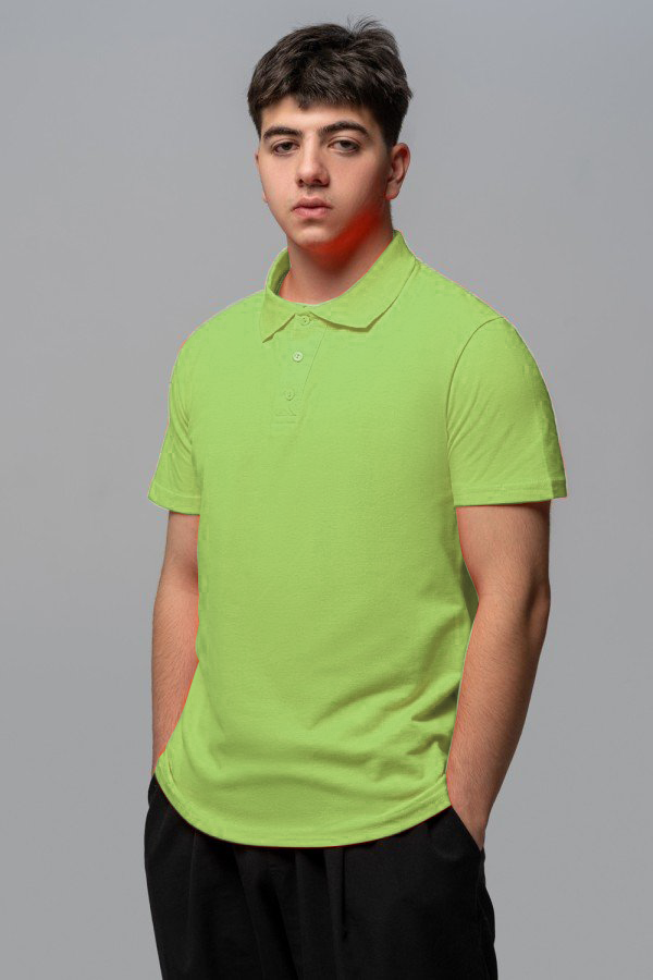 Футболка поло мужская салатовая (лайм) Salad lime polo t-shirt man XS-44-Unisex-(Мужской) Футболка поло мужская салатовая (лайм)