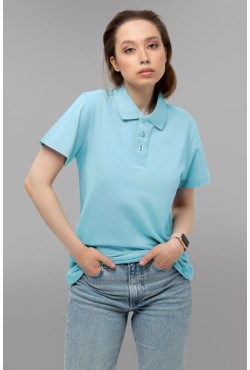 Футболка поло небесно-голубая женская