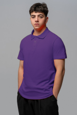  Violet polo t-shirt XS-44-Unisex-(Мужской)    Футболка поло мужская фиолетовая 