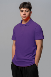 Футболка поло мужская фиолетовая