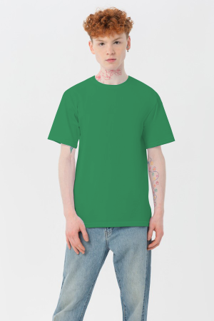 Мужская зеленая футболка Premium с эластаном