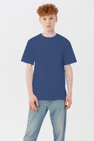 Мужская футболка цвет индиго Premium с эластаном