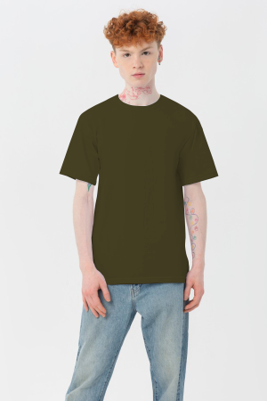 Мужская хаки футболка Premium с эластаном