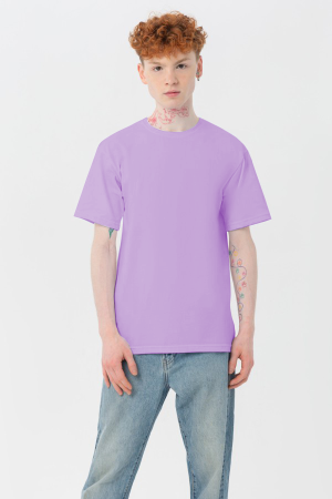 Мужская сиреневая (лаванда) футболка Premium с эластаном