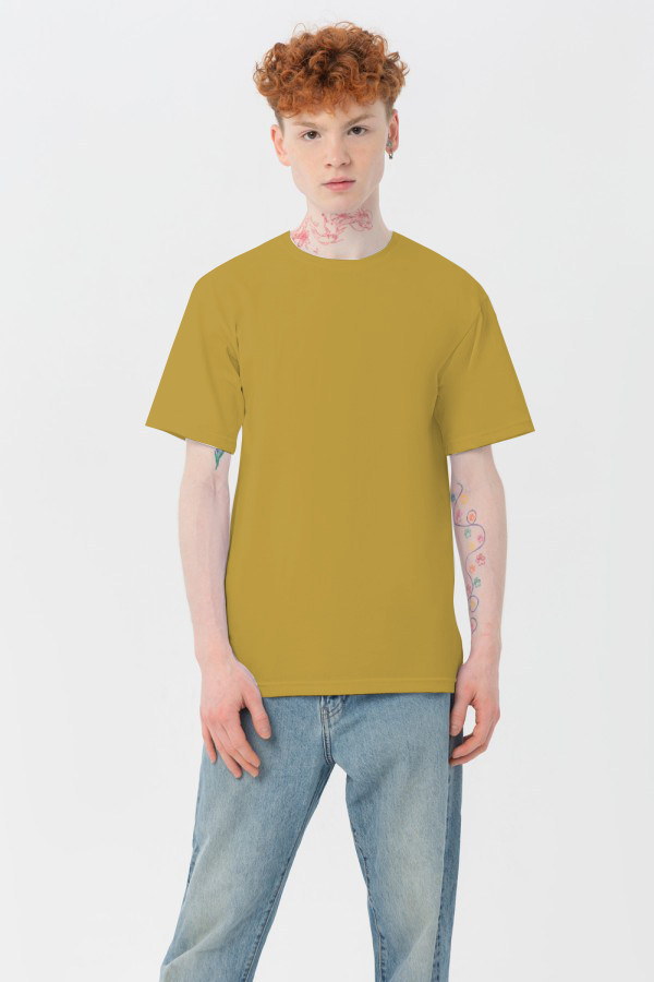  Mustard T-shirt premium Man XS-44-Unisex-(Мужской)    Мужская футболка Premium горчичная 