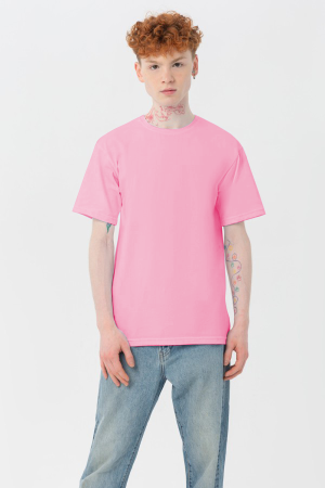 Мужская розовая футболка Premium с эластаном