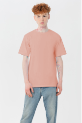 Мужская розовая (пудровая) футболка Premium с эластаном