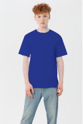 Мужская васильковая синяя футболка Premium с эластаном