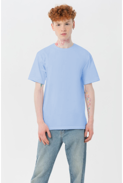 Мужская голубая футболка Premium с эластаном