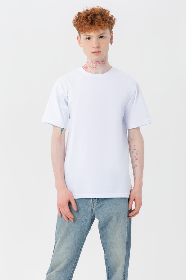  White T-Shirt Man's Premium S-46-Unisex-(Мужской)    Мужская белая футболка Premium 